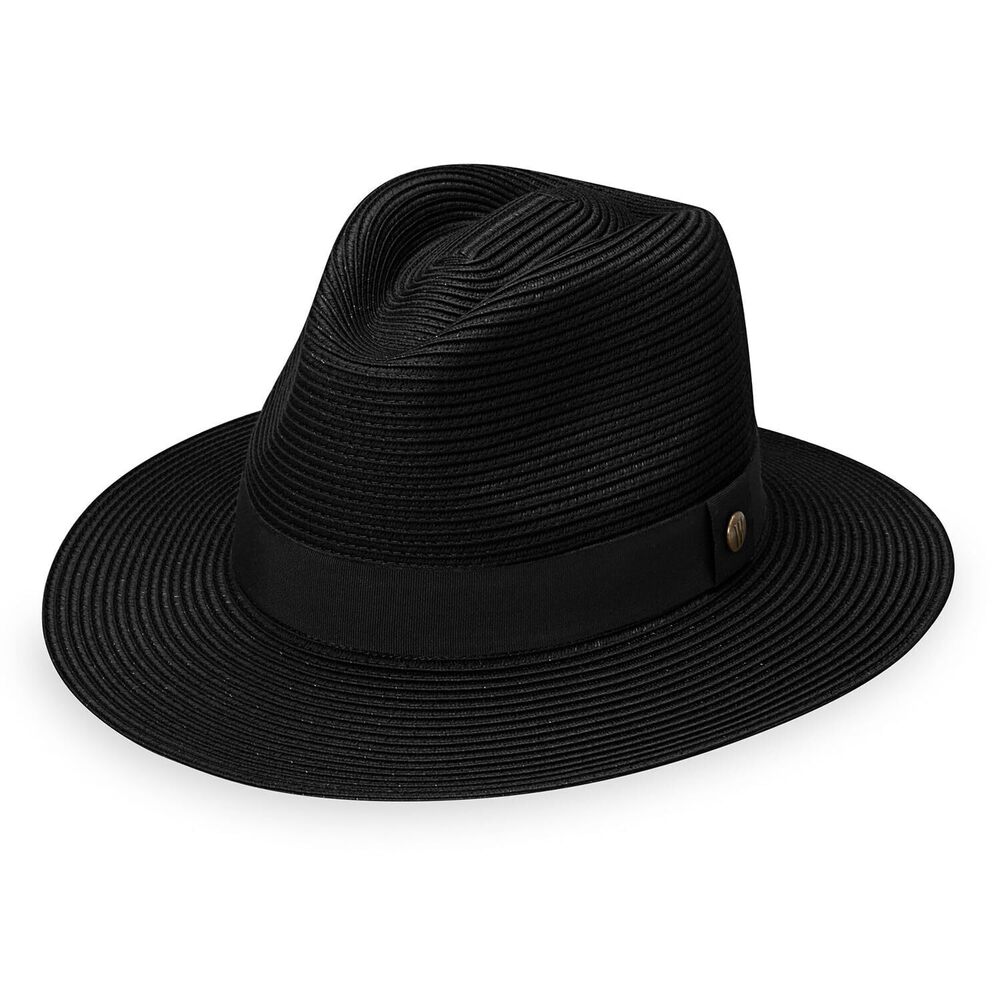 4963 Wallaroo Palm Beach Fedora Black M/L – UPF 50+ UV Sun Protection